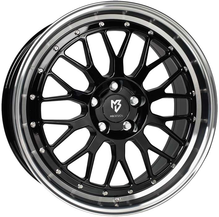MB Design LV1 8,5x20 ET45 5x112 20 Inch wheel black glossy polished